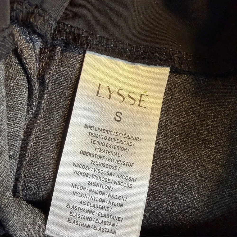 NWT Lysse ‘Kiara’ Vegan Leather & Suede Side Stripe Shaping Leggings in Gray S
